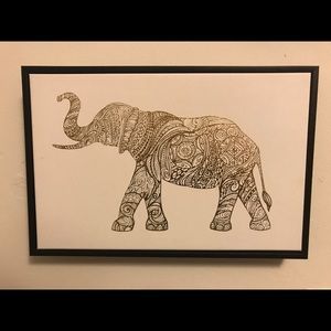 Framed gold elephant wall decor